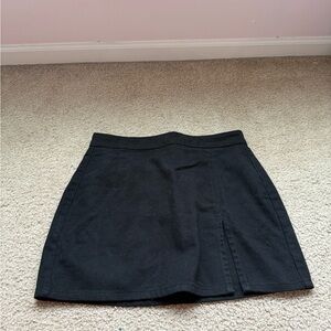 Lioness Black A-Line Mini Skirt with Slit